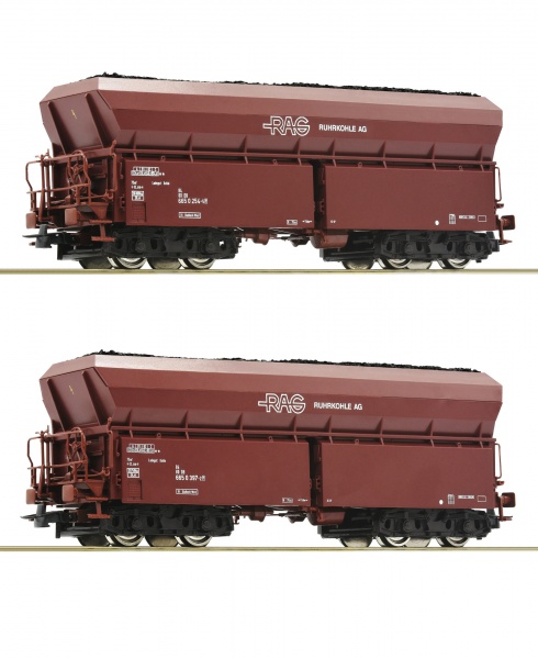 Set of 2 hopper cars Ruhrkohle AG. (Set 2)<br /><a href='images/pictures/Roco/Roco-76059.jpg' target='_blank'>Full size image</a>